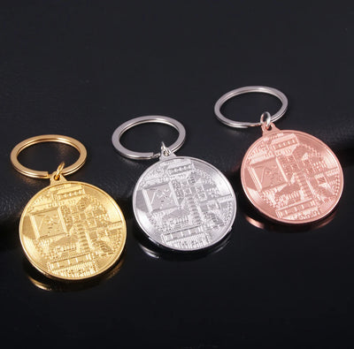 2023 Newest Bitcoin Keychain Music Band Keyring Pendant Women and Men Jewelry Collection Gift