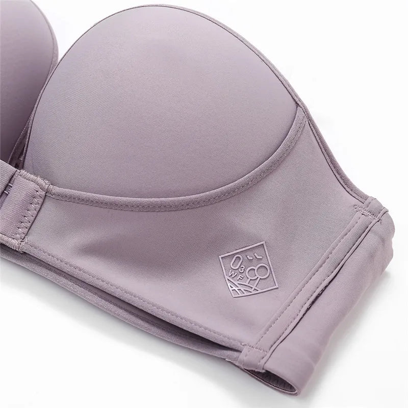 Front Closure Bras For Women Push Up Strapless Bra Seamless Brassiere Soft Underwear Female Sexy Invisible Lingerie Intimate