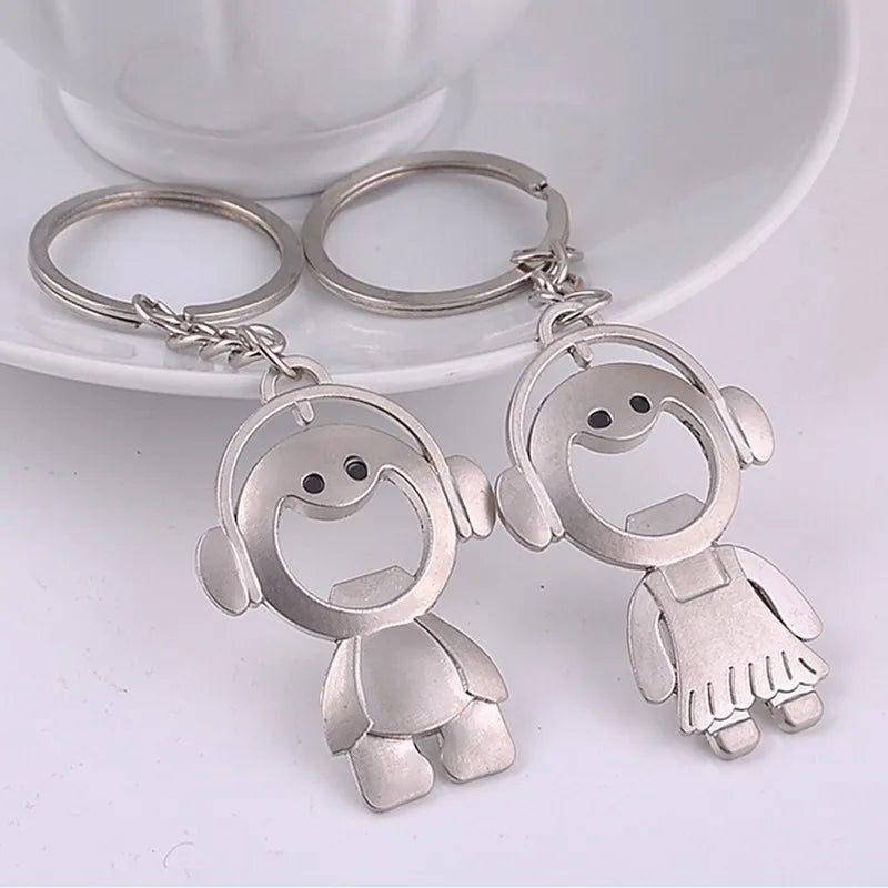 Creative 2Pcs/set Love Heart Keyring Couple Keychain Family Key Ring Gifts Keyring Car Accessory Charm Women Best Friend Jewelry