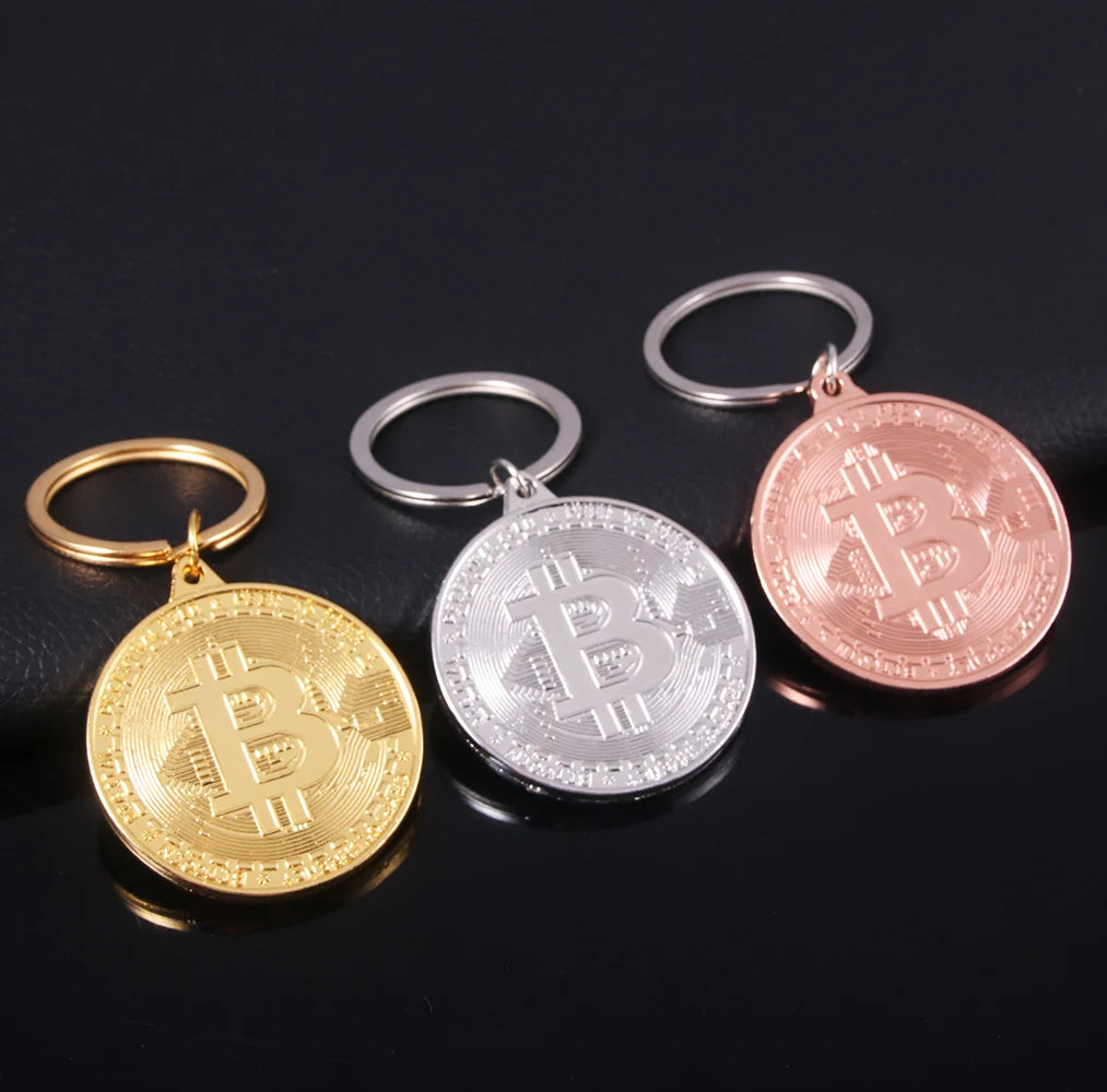 2023 Newest Bitcoin Keychain Music Band Keyring Pendant Women and Men Jewelry Collection Gift