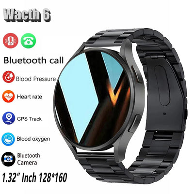 Watch 6 Business Smartwatch Men 1.32 Inch 128*160 Bluetooth Call Health Monitoring Alarm Clock Fashion Watch Women Multifunction