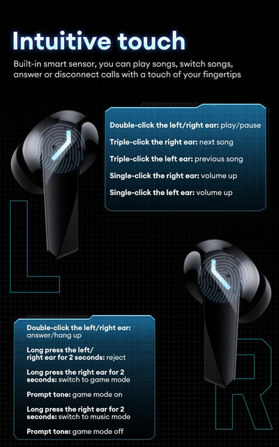 New Lenovo GM2 PRO MAX Wireless Upgrade Bluetooth 5.4 Earbuds LED Digital Display Waterproof Earphones Low Latency Game Headset