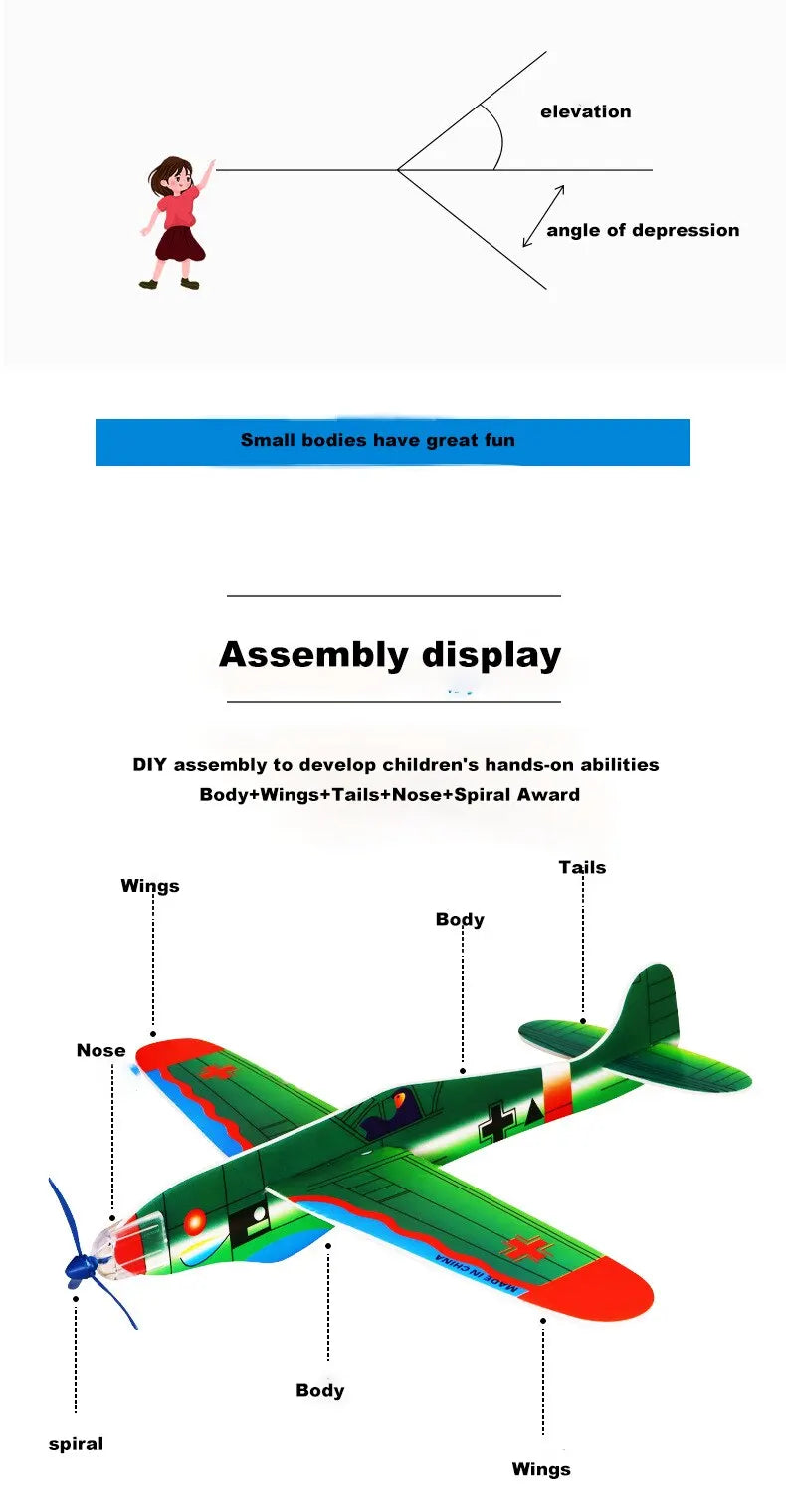 Hot Sale 10Pcsd Foam Outdoor Hand Aircraft Aviation Model Thrown Glider