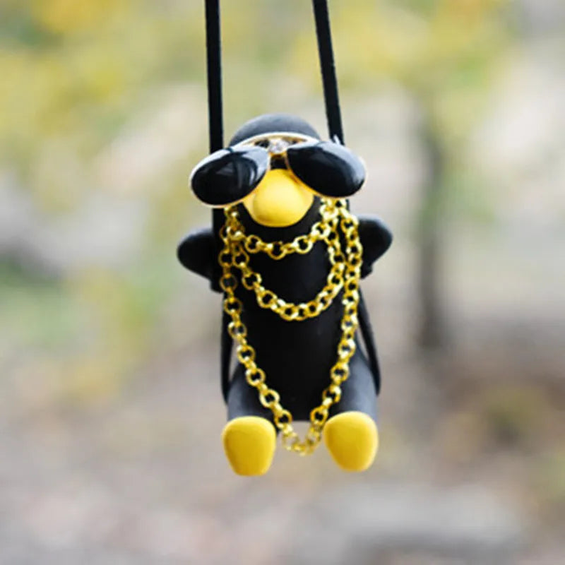 Adorable Duck Car Ornaments for Women, Tire Swing Interior Mirror Pendant