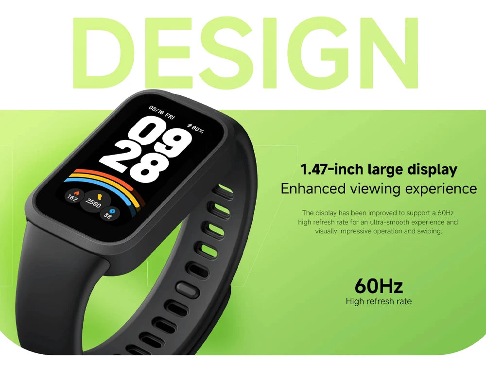 Global version Xiaomi Smart Band 9 Active 1.47'' TFT display 100+ watch faces Up to 18-day battery life, 5ATM water resistance*