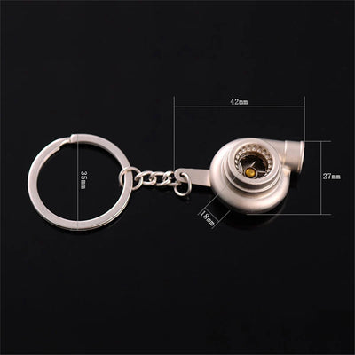 Classic Mini Turbo Hub Keychain Creative Metal Auto Parts Pendant With Key Holder For Men Gifts