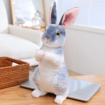 20cm Simulation Cute Rabbit Plush Fur Realistic Kawaii Animal Easter Bunny Rabbit Toy Model Gift Home Decoration