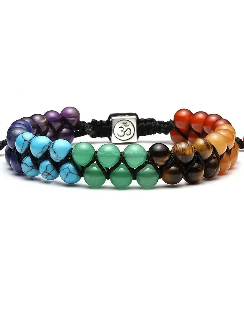 New 7 Chakra Treatment Crystal Men Bracelet Yoga Stone Adjustable Beads Bracelet Meditation Relaxation Anxiety Women's Bracele