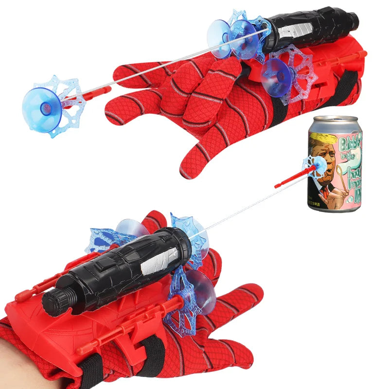 Superhero Launcher with Silk Glove Spiders Web Wrist Set Shooters Toy Anime Figures Cosplay Props for Children Kids Toys Gifts