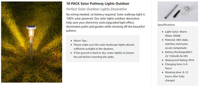 Outdoor solar lawn lights, landscape passage lights, waterproof warm white, decorating courtyards、gardens