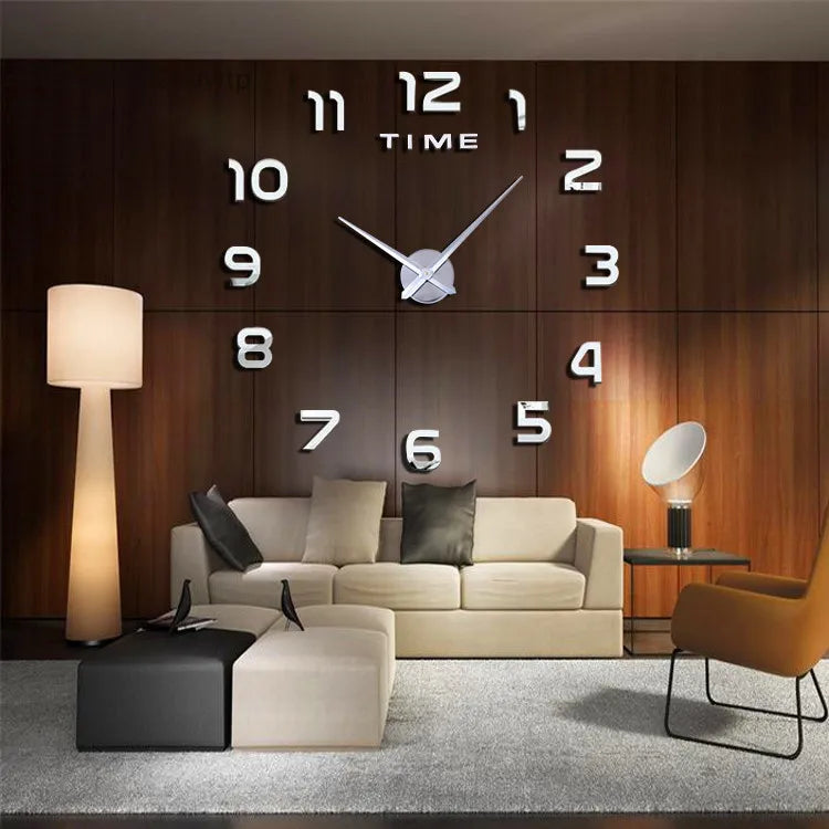 2023 Modern Design Large Wall Clock 3D DIY Quartz Clocks Fashion Watches Acrylic Mirror Stickers Living Room Home Decor Horloge