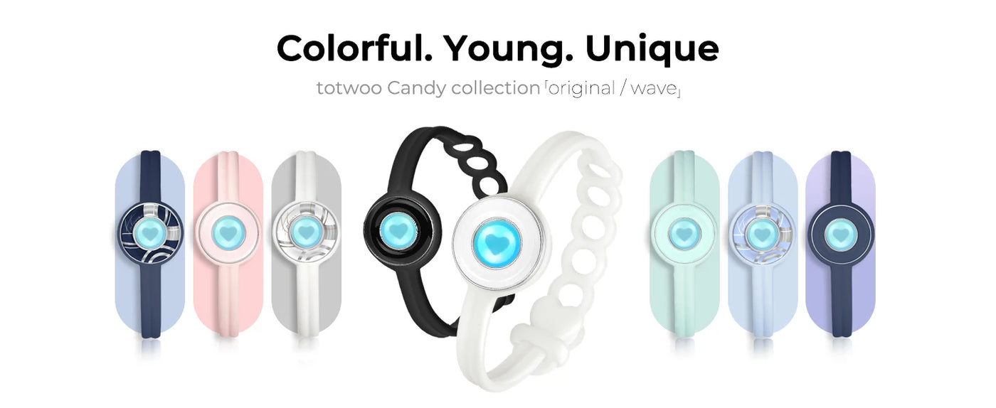 TOTWOO Candy Collection Long Distance Touch Bracelets Colorful Band Vibration & Light up Gifts for Girlfriend Pairing Jewelry