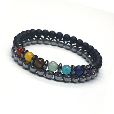 New 7 Chakra Treatment Crystal Men Bracelet Yoga Stone Adjustable Beads Bracelet Meditation Relaxation Anxiety Women's Bracele