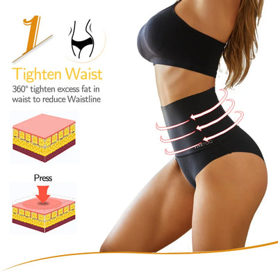 3PCS/Set Women High Rise Seamless Shapewear Bodysuit Ice Silk Tummy Control Butt Lifter Briefs Female Slimming Soft Underwear