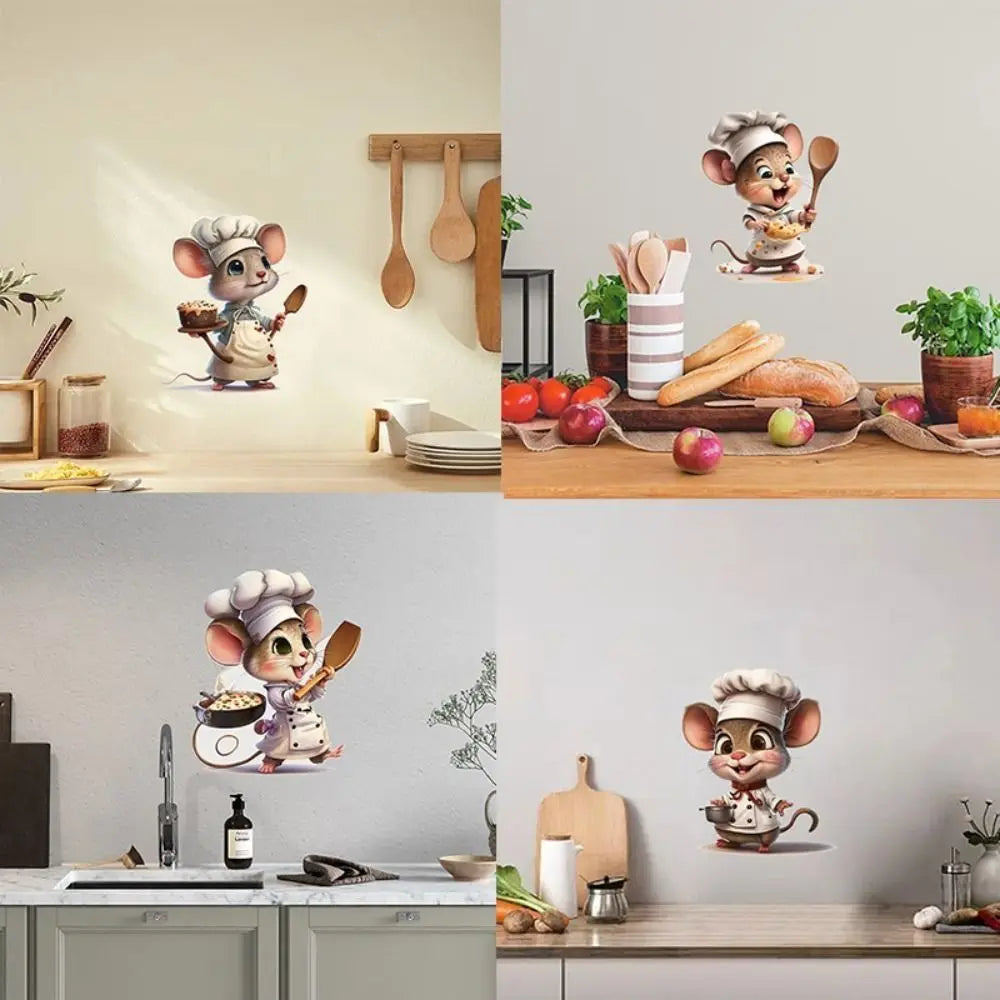 Creative Cartoon Cute Mouse Self-adhesive Wall Stickers Bedroom Living Room Corner Stairs Home Decorative Wall Sticker Wallpaper