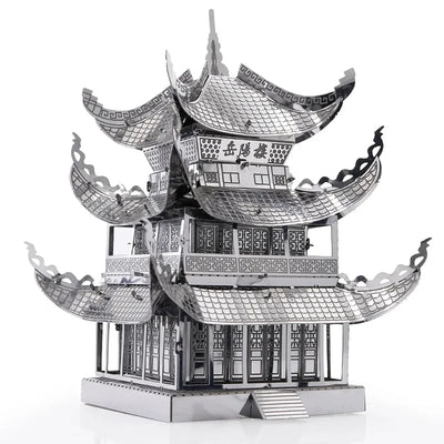 3D Metal Puzzle Yue Yang Tower Chinese Classical Architecture Assembly Model Kits DIY Laser Cut Jigsaw Puzzle Toy For Kids Adult