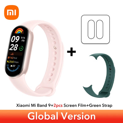 إصدار عالمي سريع الشحن من Xiaomi Smart Band 9 مقاس 1.62 بوصة AMOLED 150+ وضع رياضي عمر بطارية 21 يومًا * مراقبة النوم SpO2 * سوار