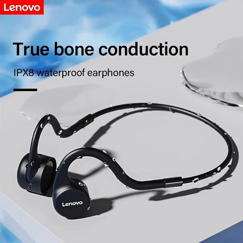 Lenovo X5 Bone Conduction Earphones Bluetooth V5.0 Wireless Headphones IPX8 Waterproof Sport Built in 8GB Memory Headset