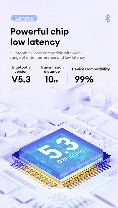 سماعات لينوفو XT62 PRO TWS اللاسلكية الأصلية بتقنية البلوتوث 5.3، سماعات أذن ملونة تعمل باللمس، بطارية طويلة الأمد