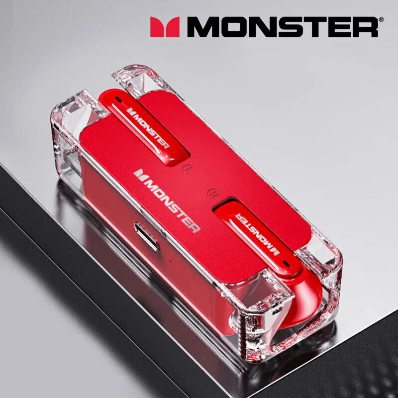 سماعات أذن Monster XKT08 True Wireless Bluetooth V5.3 من Choice، سماعات أذن عالية الدقة للموسيقى وسماعات ألعاب ذات زمن انتقال منخفض وتقليل الضوضاء