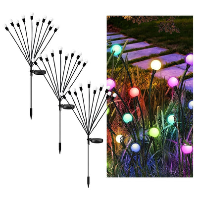 1pc 6/8/10LED Pack Solar Firefly Lights,Upgraded Solar Garden Lights Outdoor Waterproof Solar Swaying Landscape Outdoor Lights