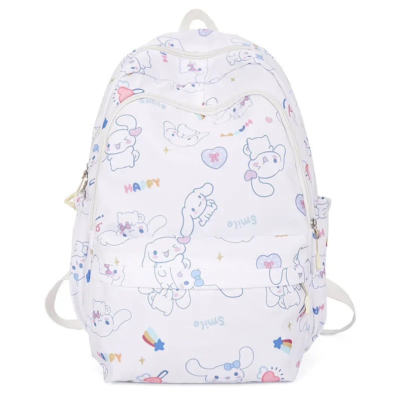 Cinnamoroll Series Backpack Set, Cartoon Anime Schoolbag, Casual Large Capacity Daypack, Student Kids Travel Commute Knapsack