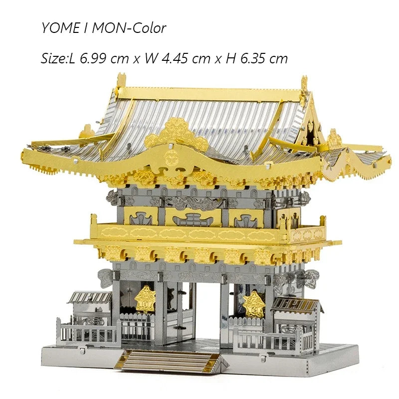 3D Metal Puzzle Yue Yang Tower Chinese Classical Architecture Assembly Model Kits DIY Laser Cut Jigsaw Puzzle Toy For Kids Adult