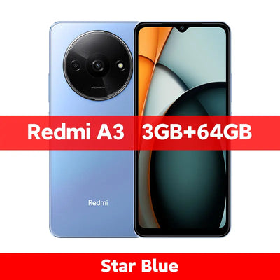 النسخة العالمية من هاتف Xiaomi Redmi A3 الذكي 64GB / 128GB ROM شاشة Dot Drop مقاس 6.71 بوصة MediaTek Helio G36 بطارية 5000mAh كاميرا 8MP