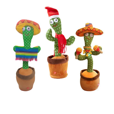 Kids Dancing Talking Cactus Toys Interactive Talking Sunny Cactus Electronic Plush Toy Home Decoration for Children Xmas Gifts