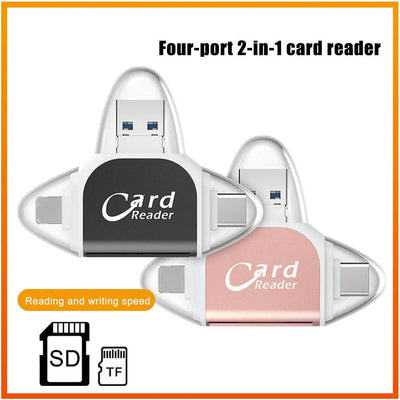 2 In 1 SD Card Reader Micro TF Adapter To View Camera Photos And Videos For Windows Mac IPhone Android