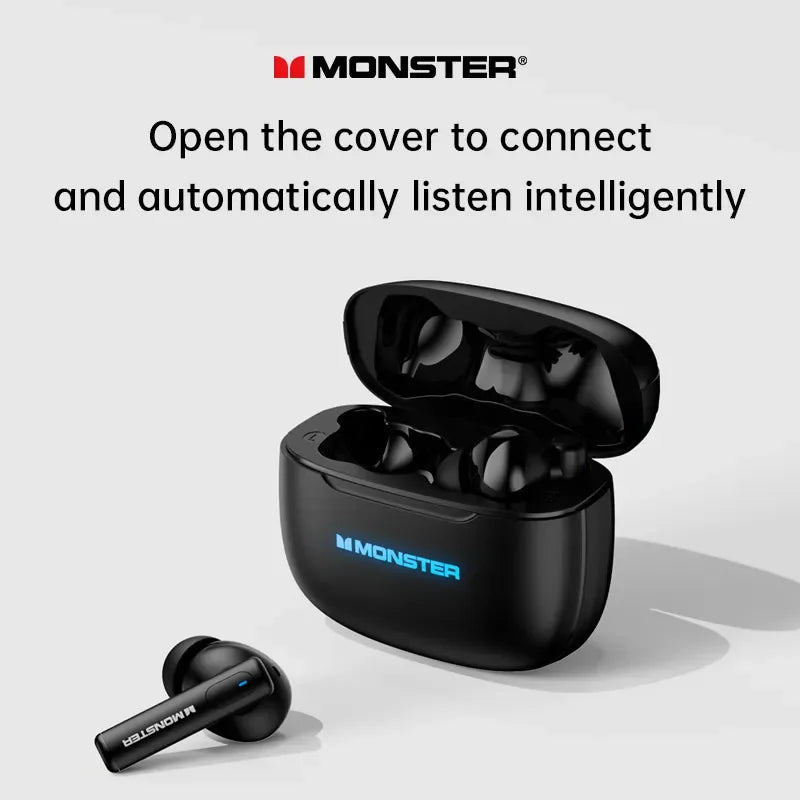 Monster Airmars XKT26 Wireless Bluetooth 5.4 Headphones TWS Hifi Stereo Earphones Gaming Headset Noise Reduction Sports Earbuds