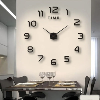 Wall Art Mirror Silent Three-dimensional Decoration Punch-free Restaurant Clock Creative Acrylic DIY Wall Clock Decor Clocks