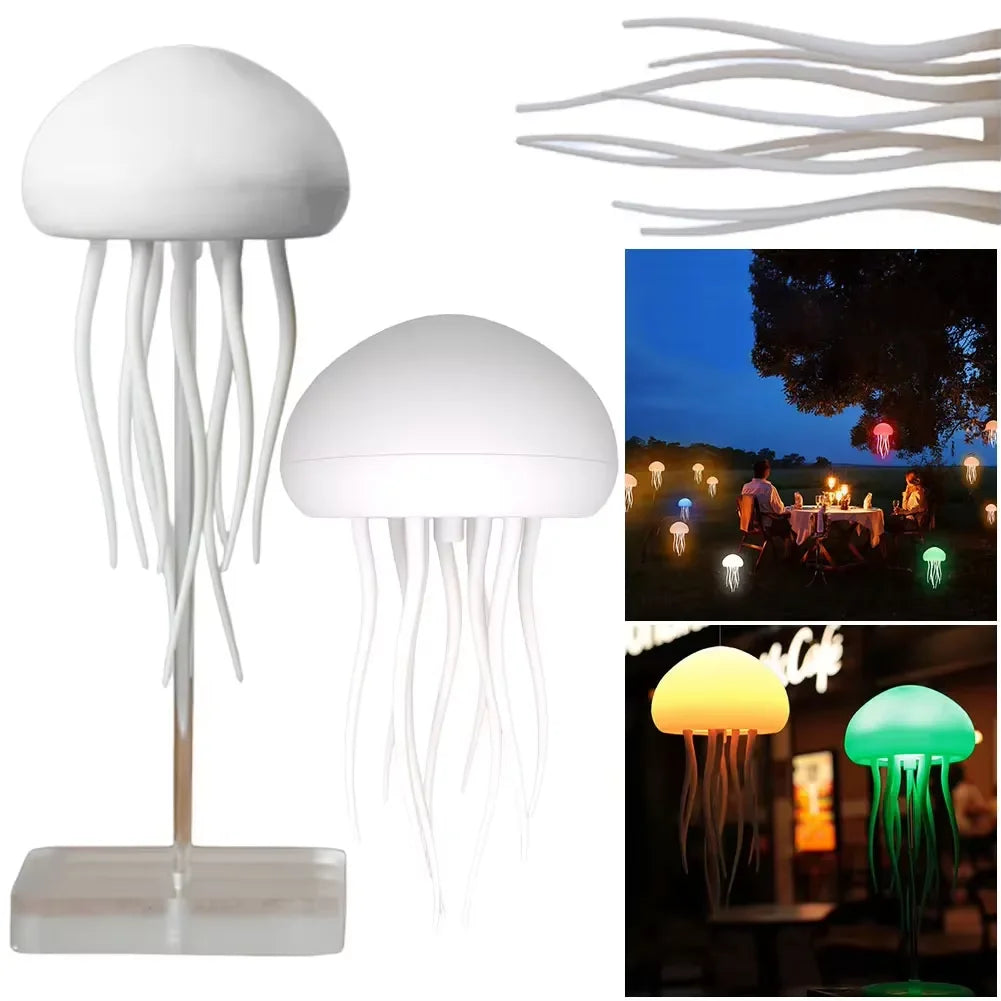 Cartoon Dancing Jellyfish Night Light RGB Gradient Cute Jellyfish Bedside Lamp Voice Control Type-C Charging LED Night Lamp