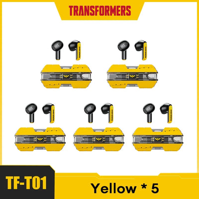 سماعات أذن لاسلكية TWS من ترانسفورمرز TF-T01 2/3/5 قطع بتقنية البلوتوث V5.3 وسماعات أذن ستيريو HIFI منخفضة الكمون للألعاب وموسيقى ثنائية الوضع