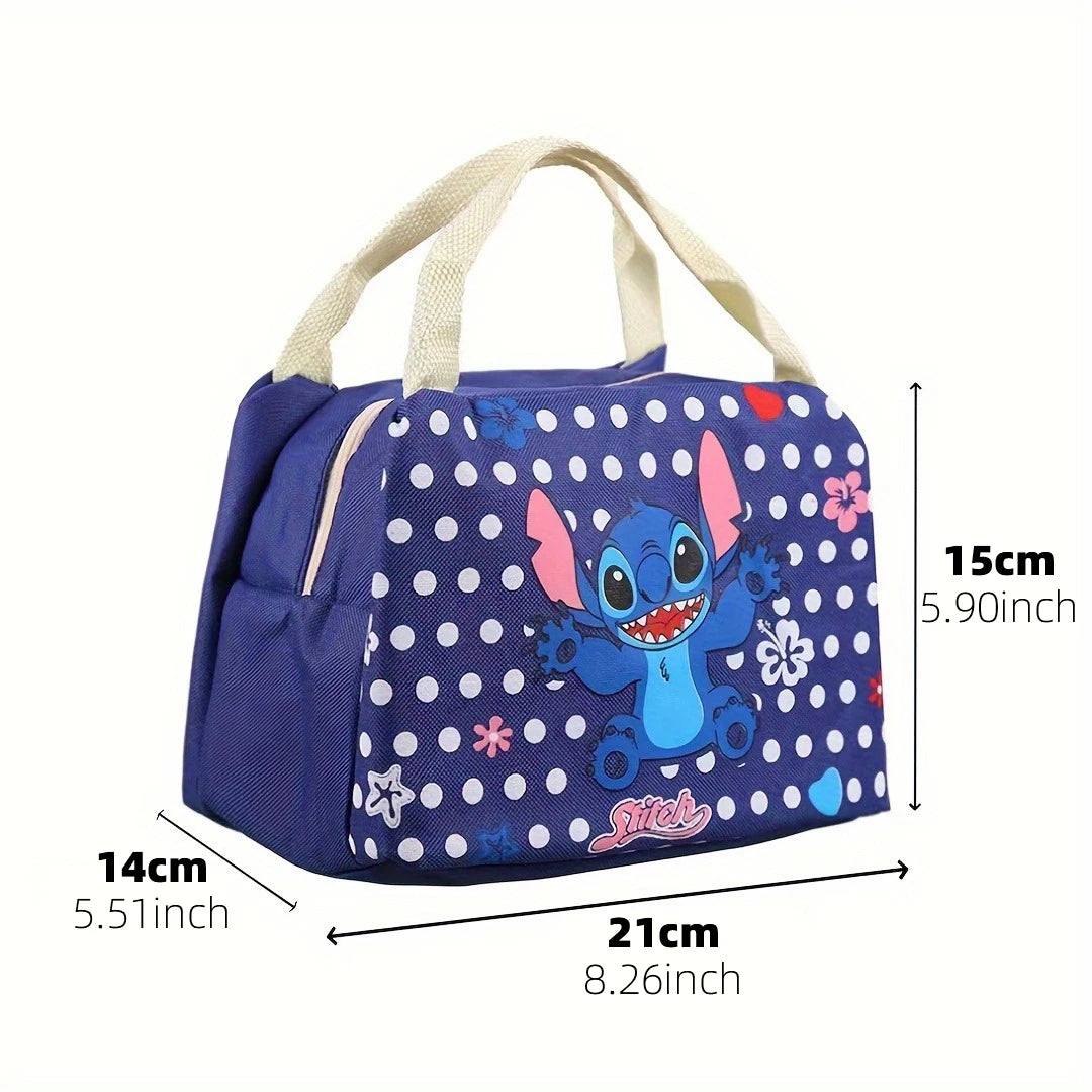 Stitch Anime Insulated Lunch Bag, Thermal Lunch Box Satchel Bag For Office, Picnic, Beach, Travel, Cute Cartoon Lunch Bag