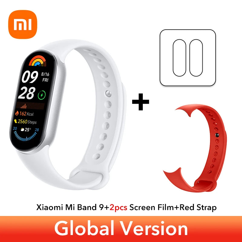 الإصدار العالمي من سوار Xiaomi Smart Band 9 مقاس 1.62 بوصة AMOLED يدعم أكثر من 150 وضعًا رياضيًا وعمر بطارية يصل إلى 21 يومًا ومراقبة النوم SpO2* سوار