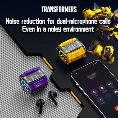 سماعات أذن لاسلكية Transformers MG-C03 بتقنية بلوتوث 5.3 TWS للألعاب والموسيقى ذات الوضع المزدوج وصوت عالي الدقة وسماعات منخفضة الكمون