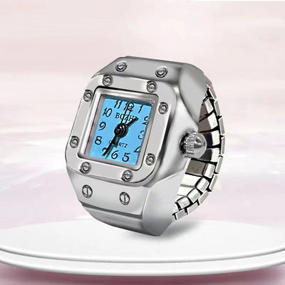 Ring Watch New Hot Selling Creative Alloy Shell Finger Square Dial Couple Men And Women