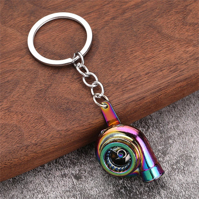 Creative Turbo Hub Keychain Classic Mini Meatl Auto Parts Pendant Key Ring Men Car Key Holder Gifts