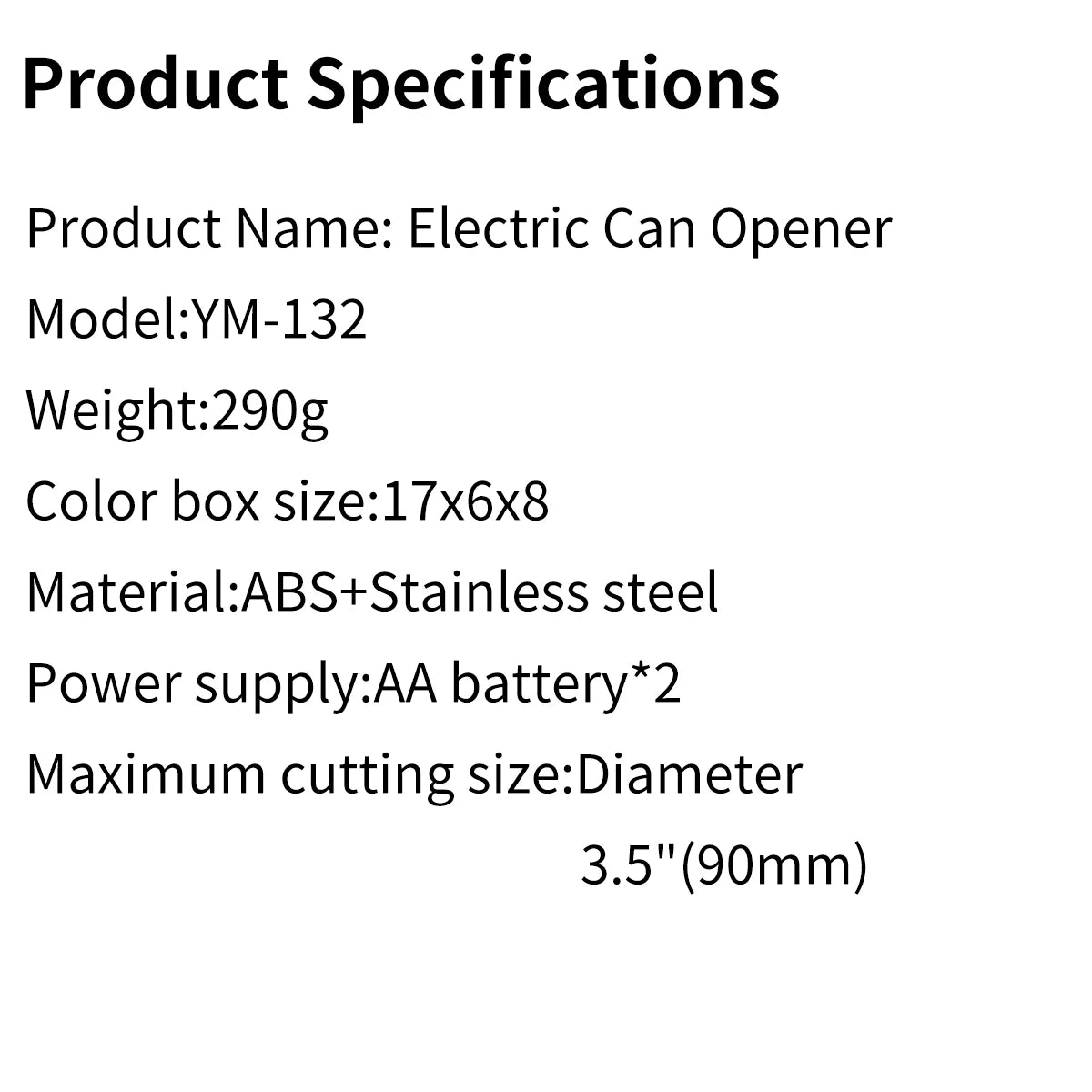 Electric can opener easy and easy to open cans and bottles complimentary 8-character bottle opener (Self provided 2 AA batteries