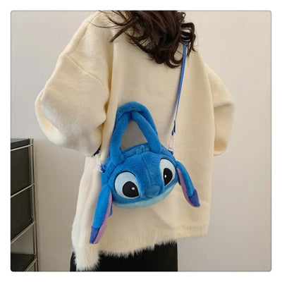 Disney New Lilo & Stitch Plush Toys Kawaii Plush Messenger Bag Girl Handbag Anime Stuffed Toys Children Cartoon Plushie Soft Bag