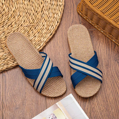 Plus Size Women'S Slippers Flat Sandals Linen Lightweight Casual Summer Slippers Women For Home Free Shipping