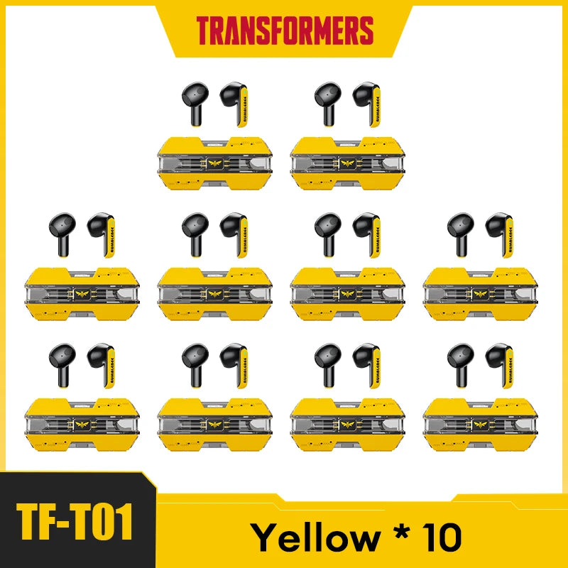 سماعات أذن لاسلكية ترانسفورمرز TWS TF-T01 بتقنية البلوتوث 5.3 وتقنية زمن انتقال منخفض وسماعات ستيريو عالية الدقة للألعاب والموسيقى ذات الوضع المزدوج