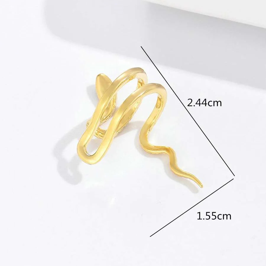 1PC Hip Hop 3D Snake Shape Clip-On Earring For Women Exquisite Rhinestone Shiny Zinrcon Snake Eyes Trendy Party Jewelry