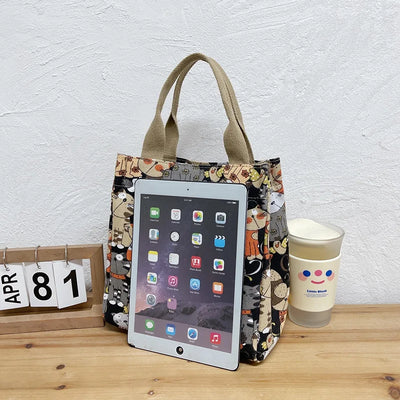 Fashionable Top-handle Bag with Cute Cat Pattern, Portable Mommy Bag for Women