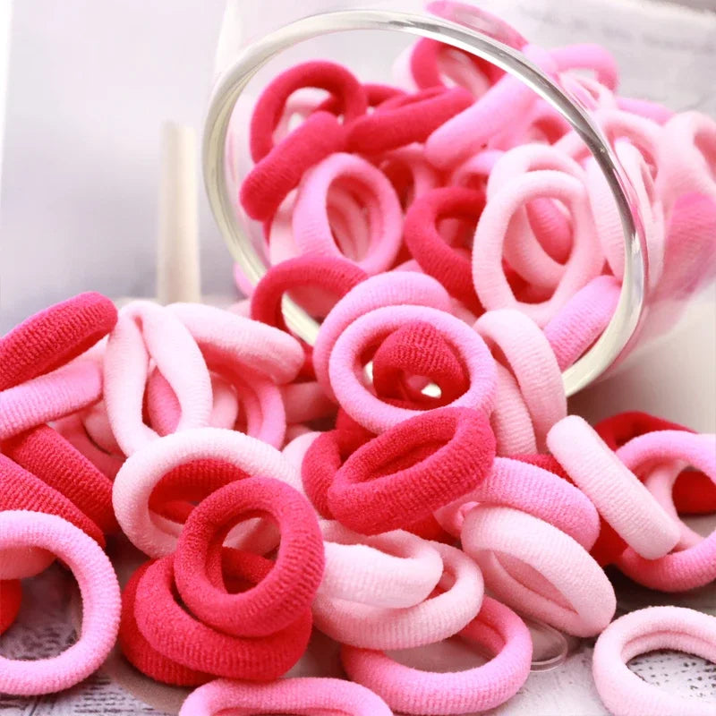 200PCS Women Girls Colorful Nylon Elastic Hair Bands Ponytail Hold Small Hair Tie Rubber Bands Scrunchie Hair Accessories