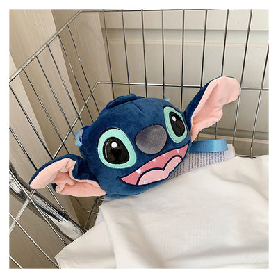 Disney New Lilo & Stitch Plush Toys Kawaii Plush Messenger Bag Girl Handbag Anime Stuffed Toys Children Cartoon Plushie Soft Bag