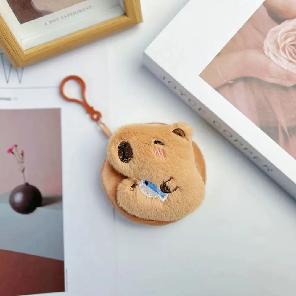 New Creative Capybara Anime Plush Coin Purse Fashion Kawaii Mini Coin Purse Round Cartoon Bags Pendant