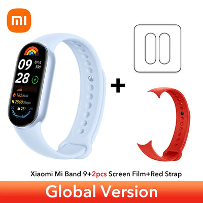 الإصدار العالمي من سوار Xiaomi Smart Band 9 مقاس 1.62 بوصة AMOLED يدعم أكثر من 150 وضعًا رياضيًا وعمر بطارية يصل إلى 21 يومًا ومراقبة النوم SpO2* سوار