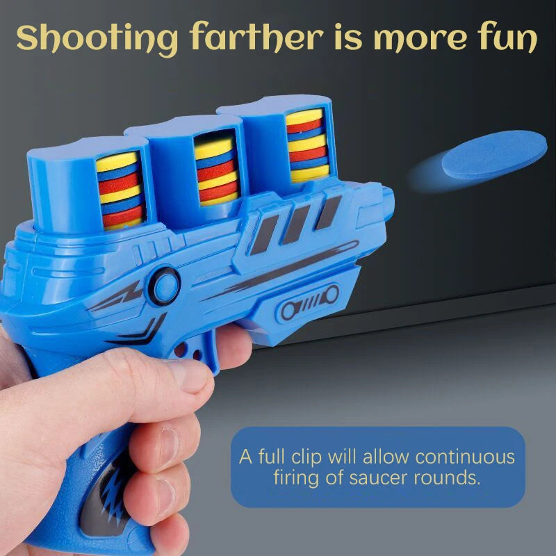 Children Flying Saucer Guns Carrot Flying Disc Launcher Toy Gun Radish Gun Safety EVA Frisbee Gun Kids Outdoor Games Sport Toys